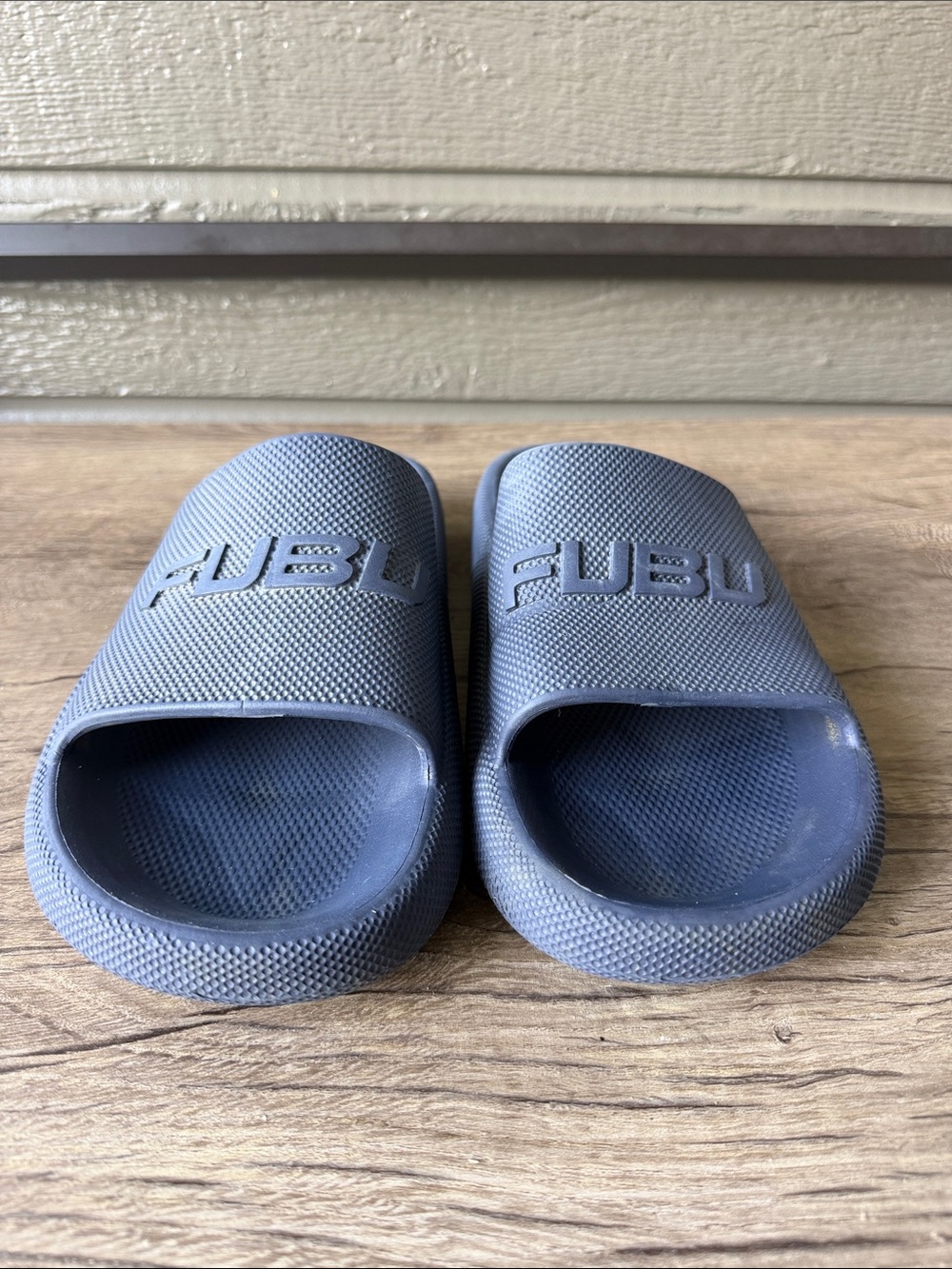 FUBU Men's Slate Blue Slip-On Slide Sandals size 10